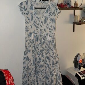 Elan Blue and White Patterned Dress